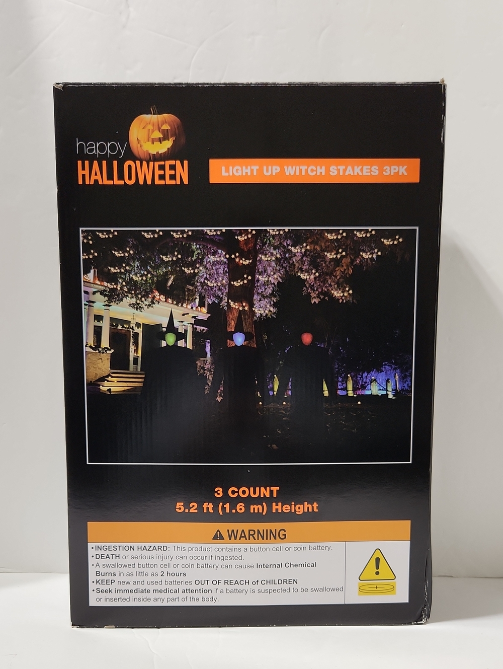 Light Up Witch Stakes 3 Count 5.2 Ft